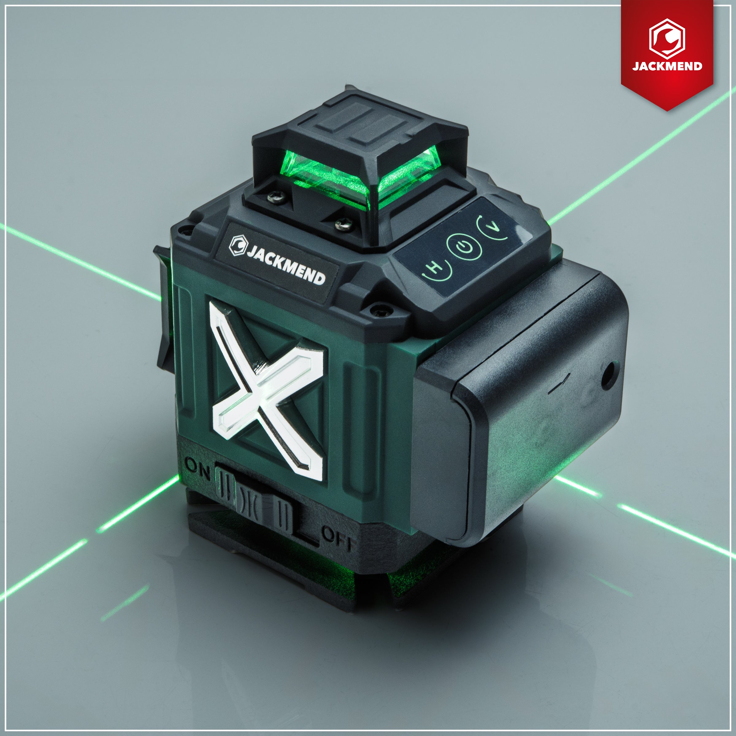 JACKMEND 4D Kruislijnlaser 4 tot 16 Lijnen - 50 Meter Meetbereik - 360 Graden