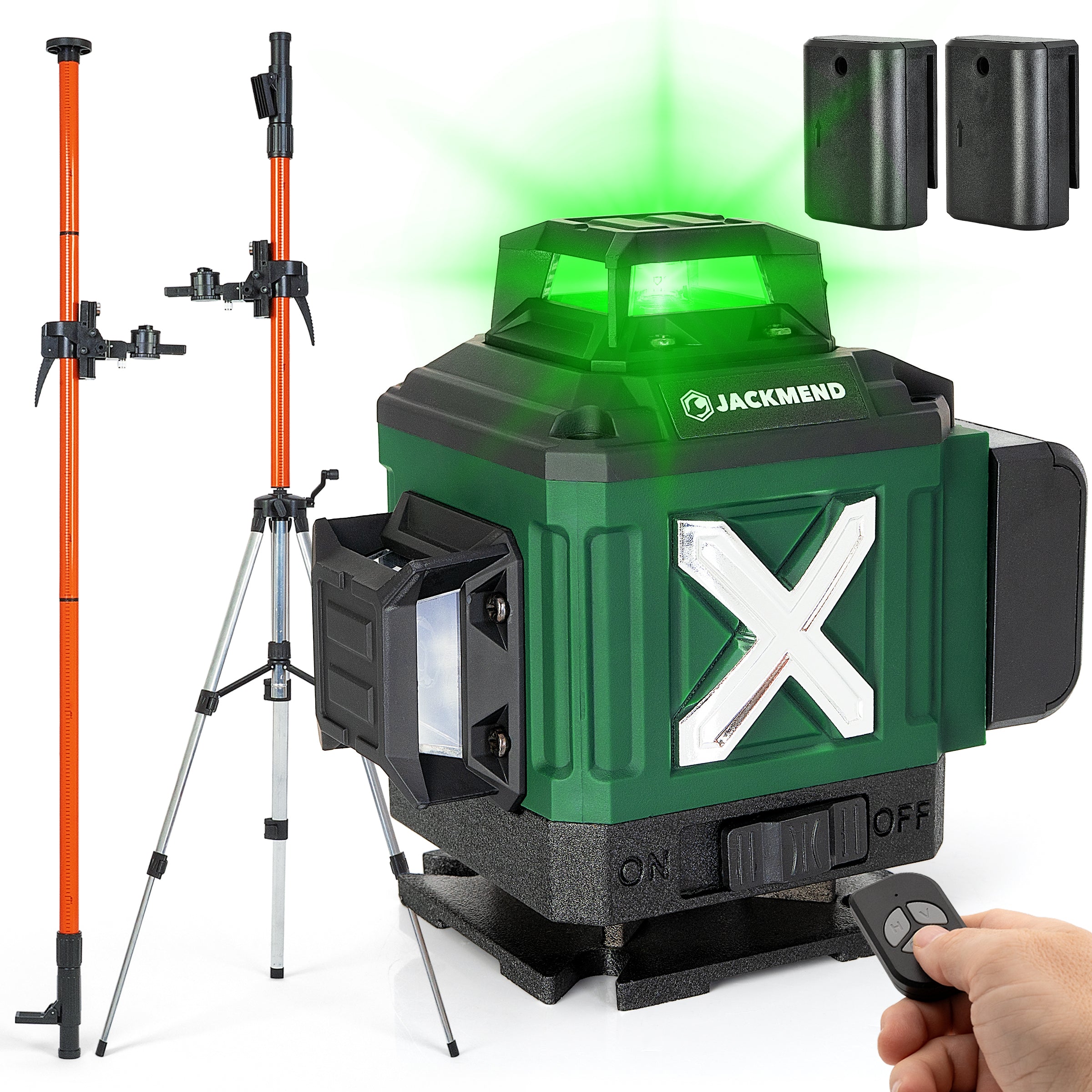 JACKMEND 4D Kruislijnlaser 4 tot 16 Lijnen - 50 Meter Meetbereik - 360 Graden