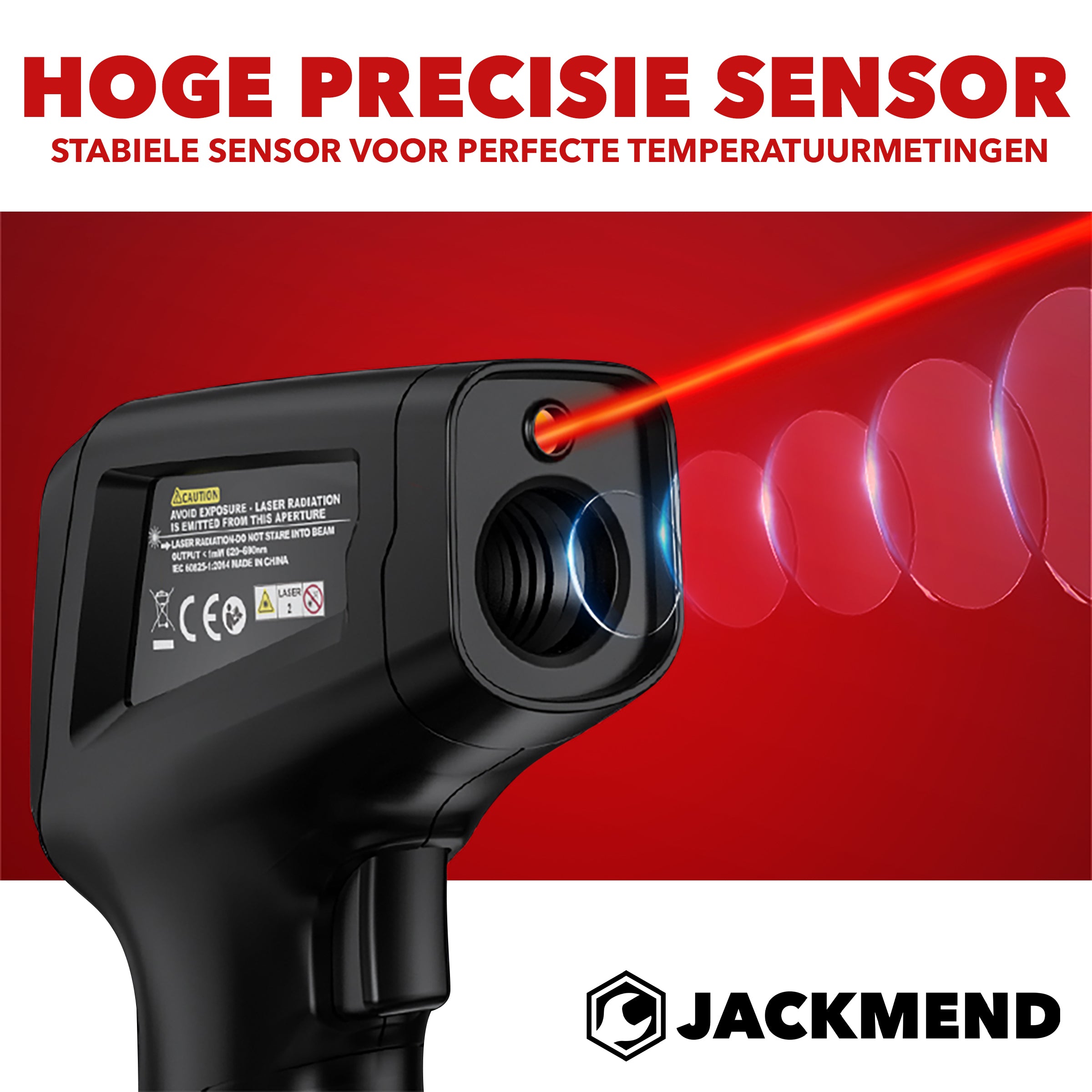 JACKMEND Infrarood Thermometer - Digitale Warmtemeter Bereik van -50 tot 400 °C