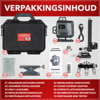 Thumbnail for JACKMEND 4D Kruislijnlaser USB-C Oplaadbaar Digitaal Display - 50 Meter Meetbereik - 16 Lijnen