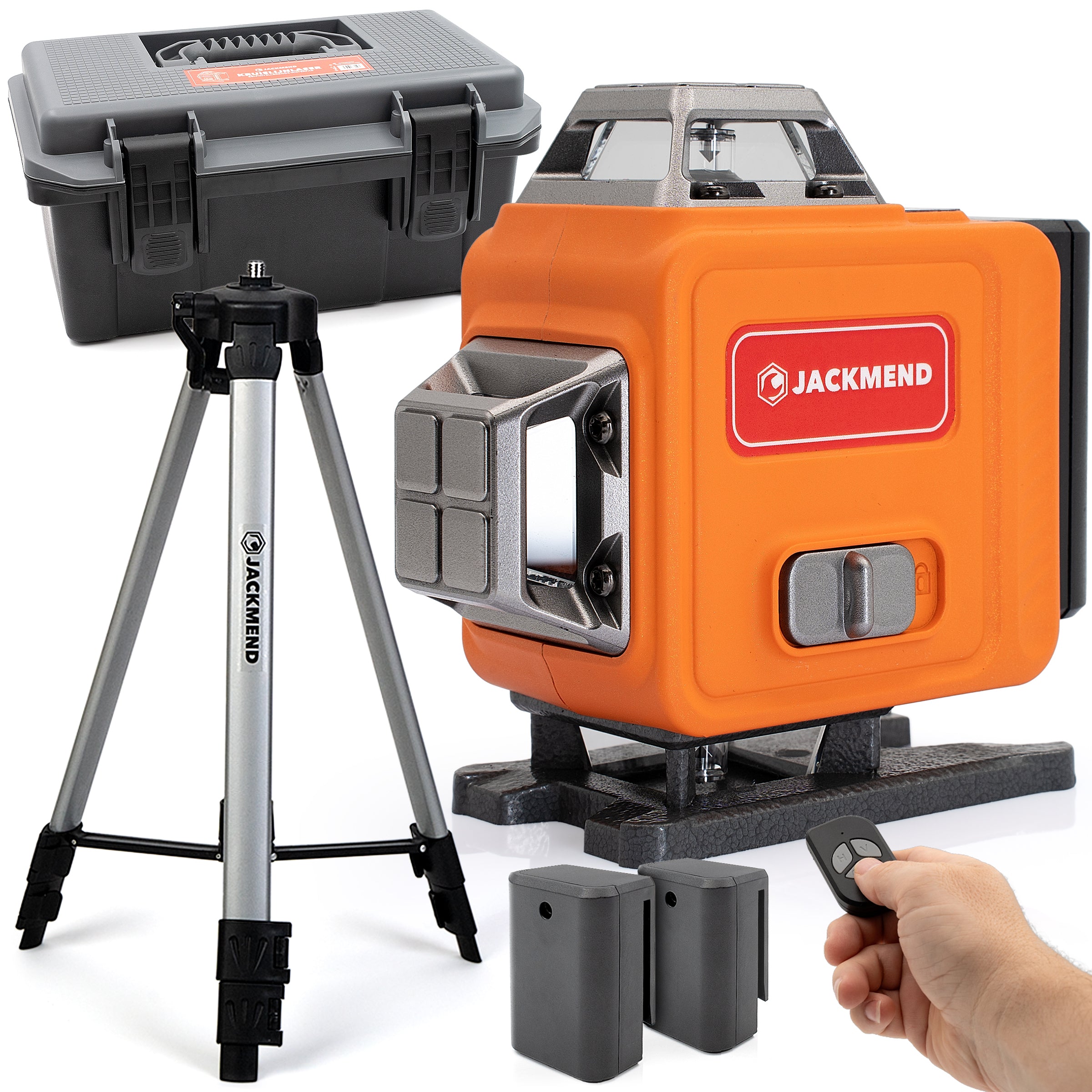 JACKMEND 4D Kruislijnlaser 4 tot 16 Lijnen - 50 Meter Meetbereik - 360 Graden