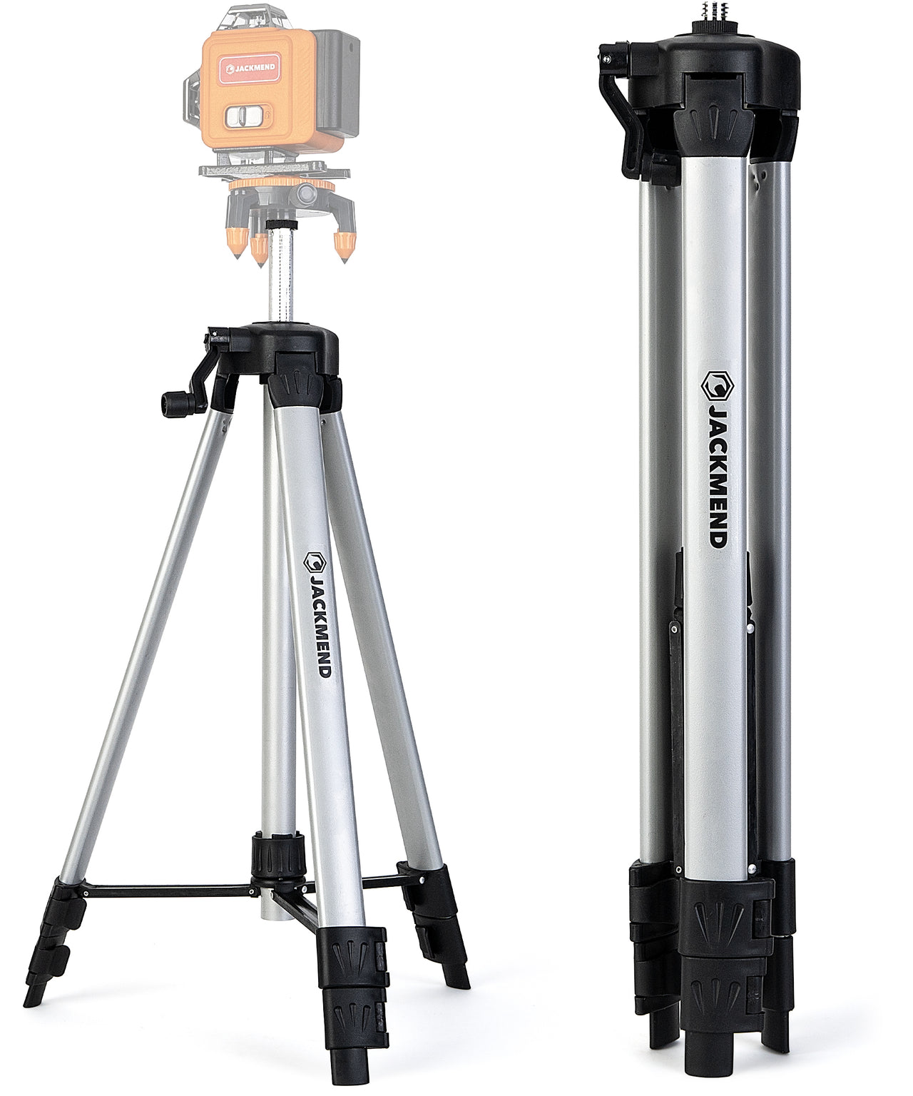 JACKMEND 4D Kruislijnlaser Statief - Verstelbare Tripod Inclusief Opbergtas - van 52 tot 145CM - 50KG Draagvermogen - 5/8 Inch Schroefdraad