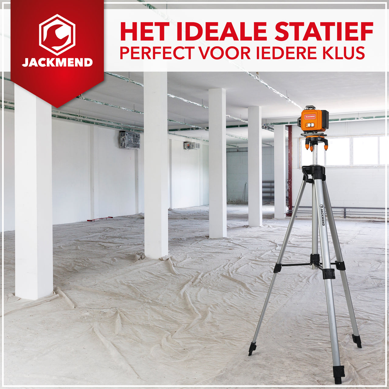 JACKMEND 4D Kruislijnlaser 4 tot 16 Lijnen - 50 Meter Meetbereik - 360 Graden