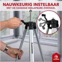 Thumbnail for JACKMEND 4D Kruislijnlaser met Statief 1,45M 4 tot 16 Lijnen - 50 Meter Meetbereik