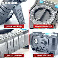 Thumbnail for JACKMEND Digitale Multimeter - Slimme Spanningsmeter met LED zaklamp