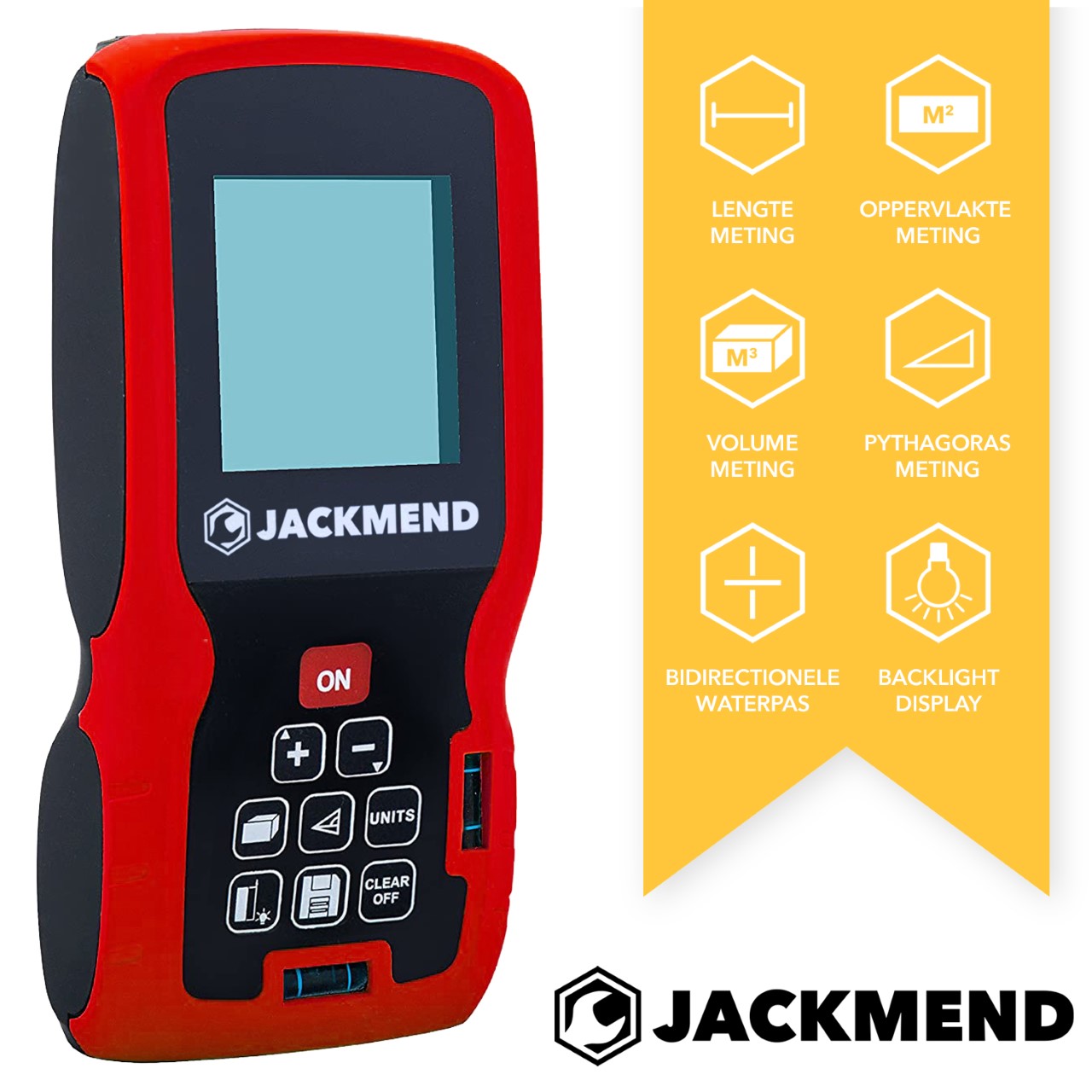 JACKMEND Professionele Laserafstandmeter met 100 Meter Bereik