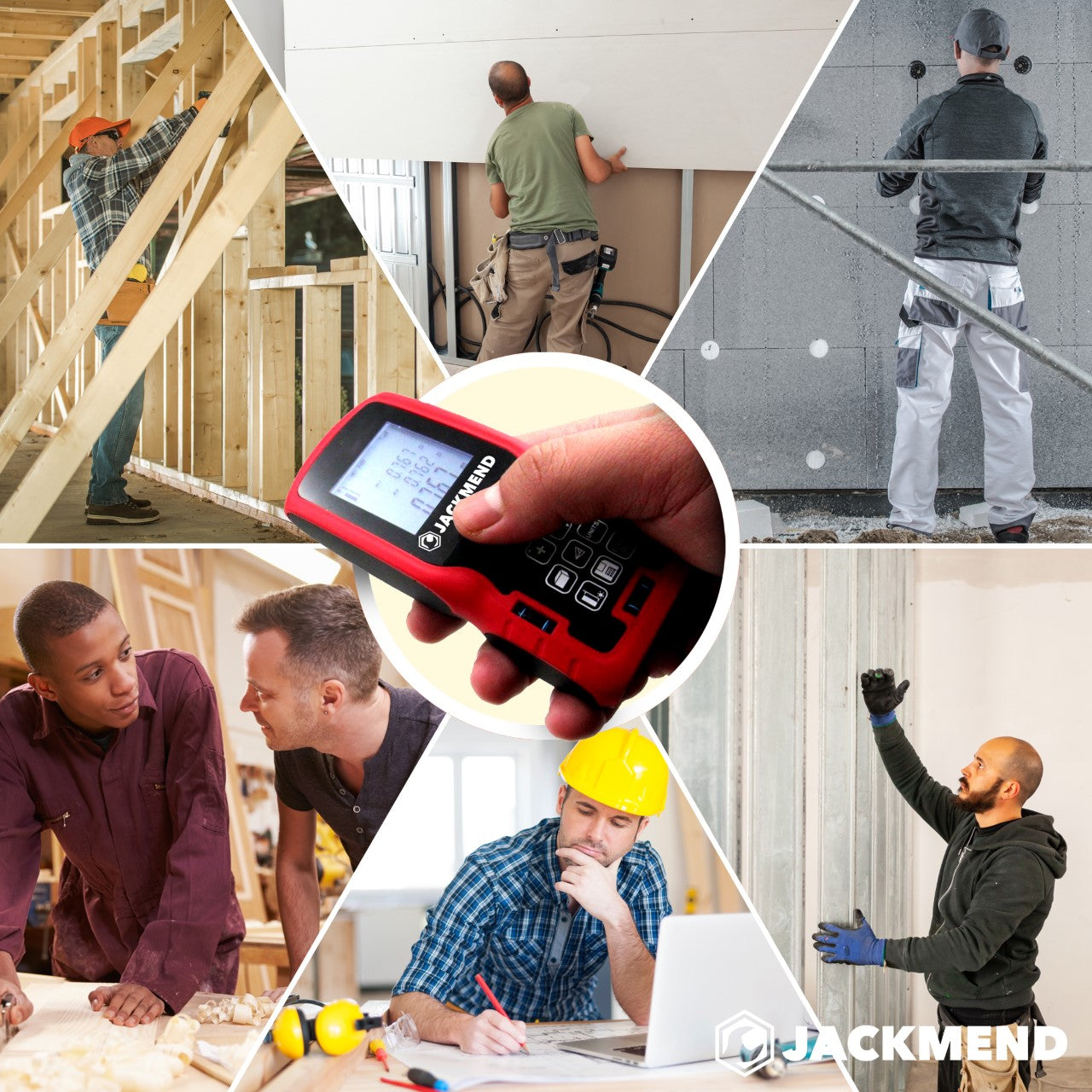 JACKMEND Professionele Laserafstandmeter met 100 Meter Bereik